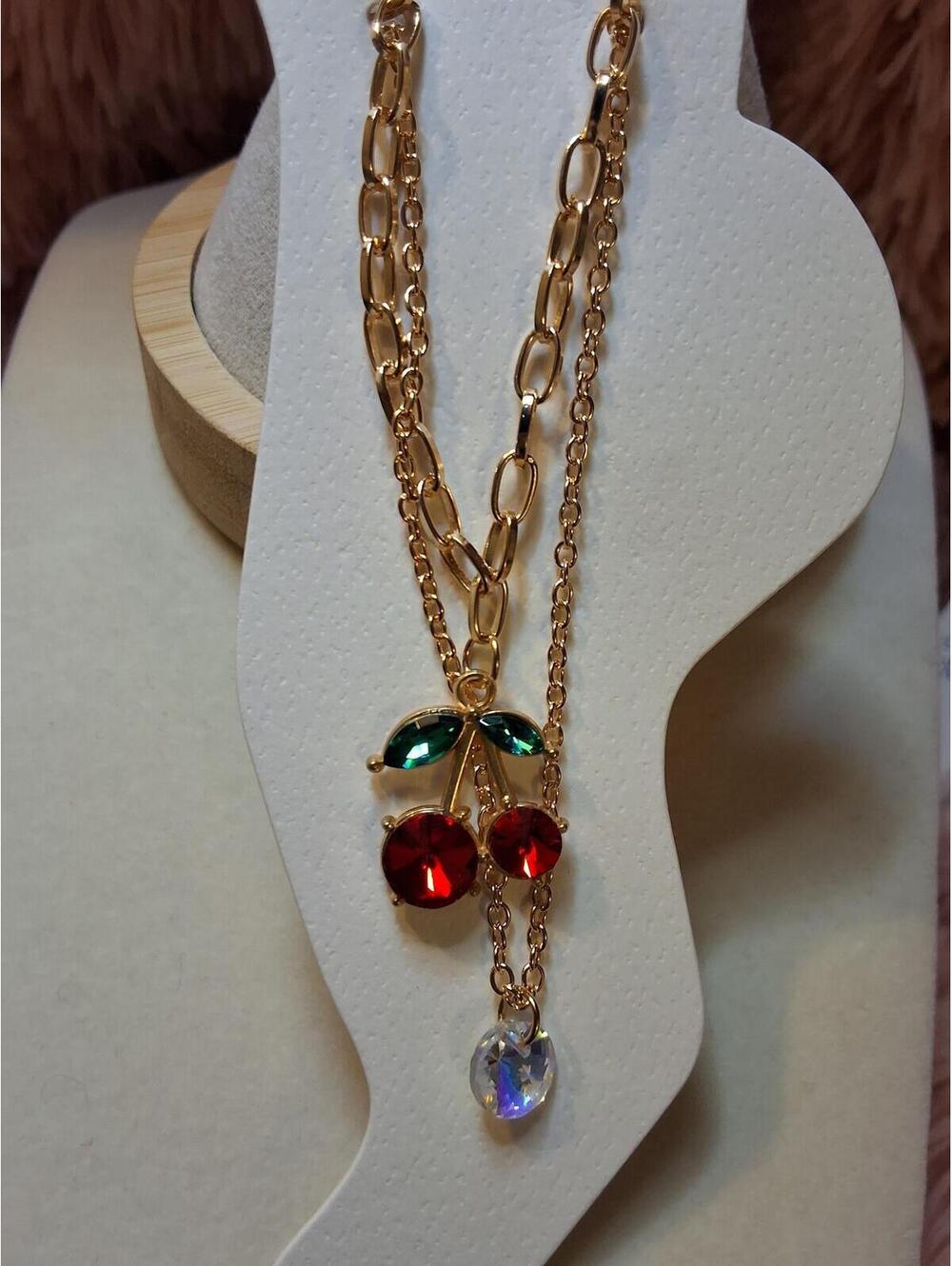 GOLD FASHION CHERRY ANKLET WHOLE BLING